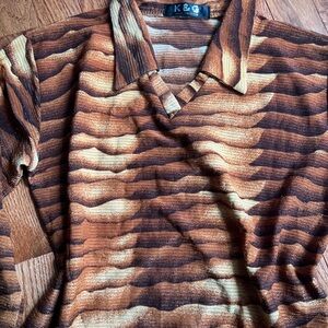 90s Shimmery Animal Print Top